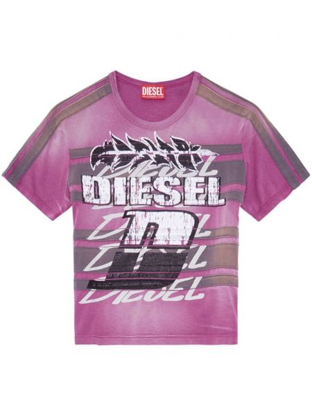 Majica s printom Diesel ružičasta