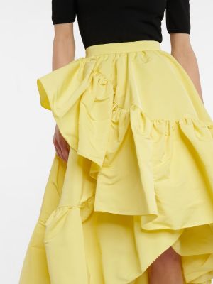 Midi sukně s vysokým pasem Alexander Mcqueen žluté