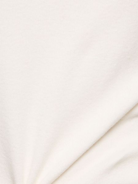 Bombažna dolga obleka iz kašmirja s kačjim vzorcem Extreme Cashmere bela