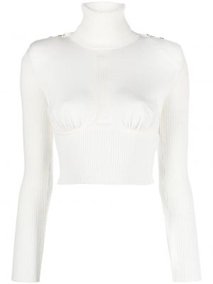 Пуловер Elisabetta Franchi бяло