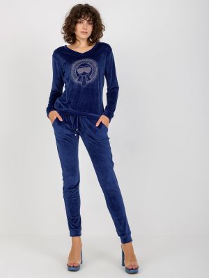 Welurowe dres Fashionhunters - niebieski