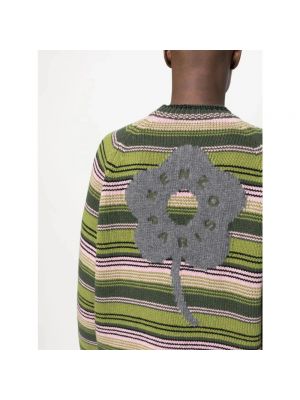 Jersey de lana de flores de tela jersey Kenzo verde