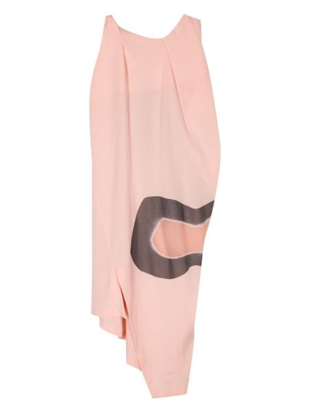 Asimetriska abstraktas kleita ar apdruku Issey Miyake rozā