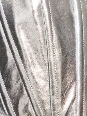 Top skórzany Marc Jacobs srebrny