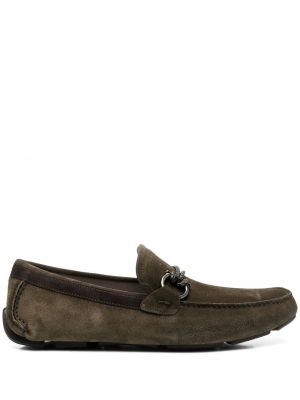 Ruskind loafers Salvatore Ferragamo grønn