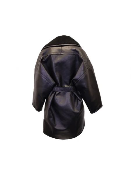 Abrigo de cuero Balenciaga Vintage negro
