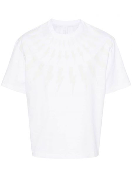 T-shirt en coton à imprimé Neil Barrett blanc