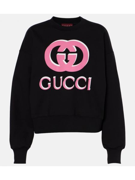 Bomull sweatshirt Gucci svart