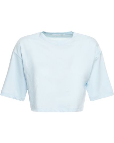 Памучна тениска от джърси The Frankie Shop синьо