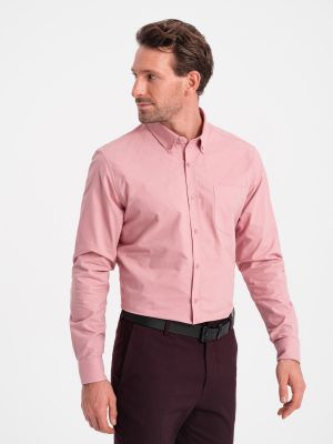 Памучна риза с джобове Ombre розово