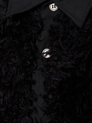 Košeľa s kožušinou Comme Des Garçons čierna