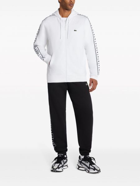 Gestreifter hoodie mit reißverschluss Lacoste weiß