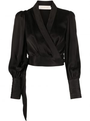 Копринена блуза Zimmermann черно