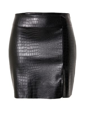 Δερμάτινη φούστα Gina Tricot μαύρο