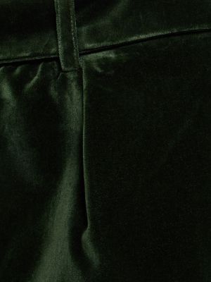 Bavlnené zamatové rovné nohavice Alexandre Vauthier zelená