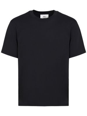 Černé bavlněné tričko Ami Paris