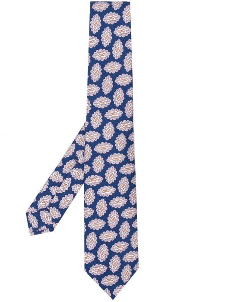 Corbata con estampado Kiton azul