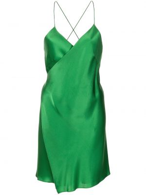 Сатенена мини рокля Michelle Mason зелено