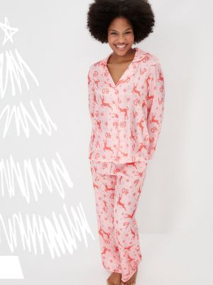 Satynowa piżama Trendyol różowa