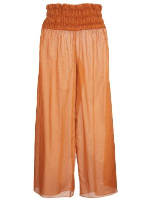 Relaxed fit bombažne hlače Johanna Ortiz oranžna