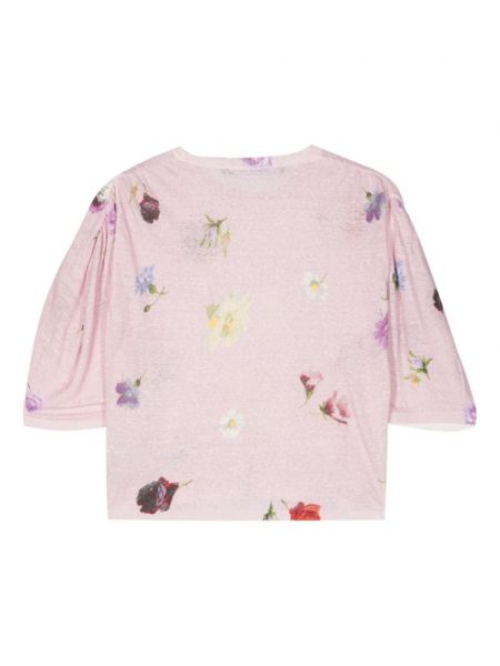 Adīti t-krekls ar ziediem ar apdruku Bimba Y Lola rozā