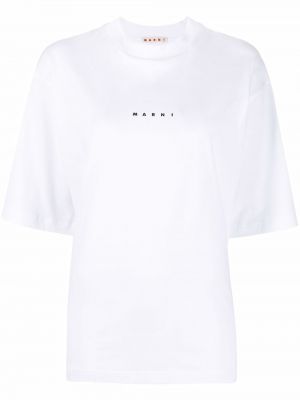 Raštuotas marškinėliai Marni balta