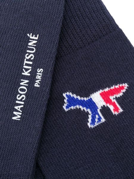 Calcetines con bordado Maison Kitsuné azul