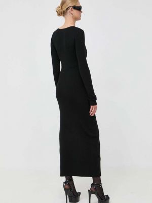 Vlněné dlouhé šaty Patrizia Pepe černé