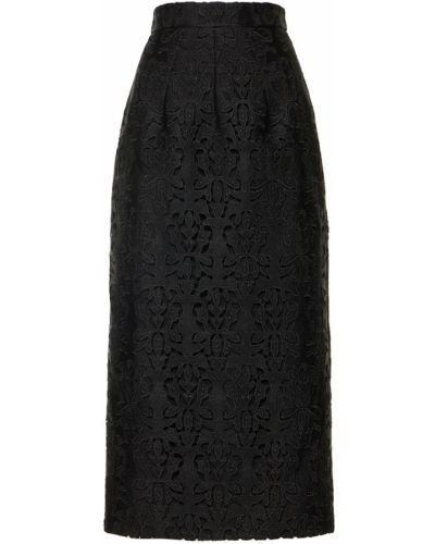 Čipkovaná puzdrová sukňa Emilia Wickstead čierna