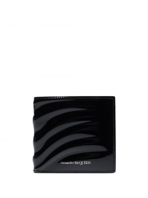 Lakovaná kožená peňaženka Alexander Mcqueen čierna