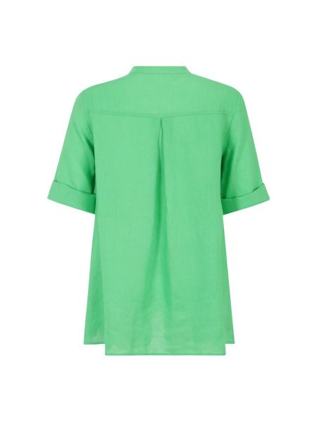 Blusa de lino con estampado Doris S verde