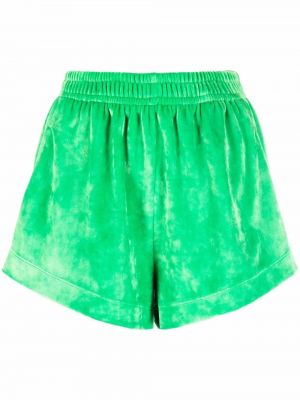Shorts taille haute en velours Styland vert
