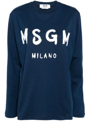 T-shirt en coton à imprimé Msgm