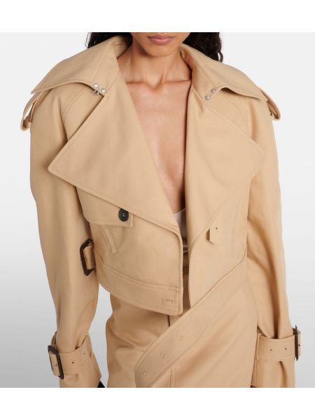 Jachetă decupată din bumbac Wardrobe.nyc kaki