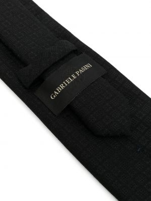 Vlněná kravata s výšivkou Gabriele Pasini černá