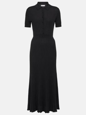 Jedwabna sukienka midi z kaszmiru Gabriela Hearst czarna