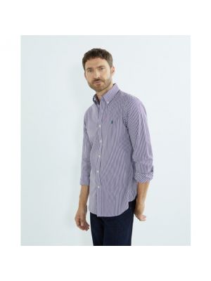 Camisa de algodón Polo Ralph Lauren violeta