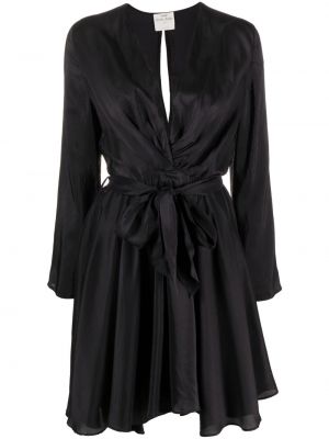 Jedwabna sukienka mini Forte Forte czarna