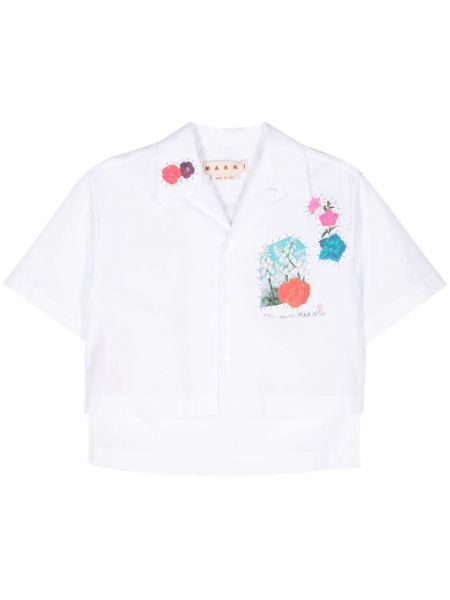 Риза на цветя Marni бяло