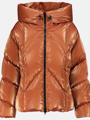Péřová bunda z nylonu Moncler oranžová