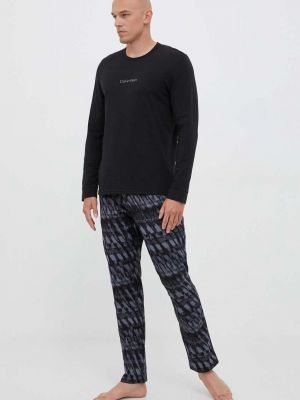 Пижама с принт Calvin Klein Underwear черно