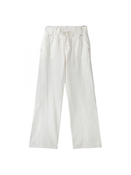 Широки панталони тип „марлен“ Bershka бяло