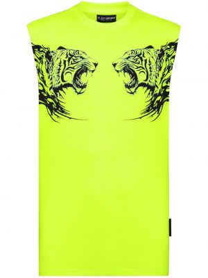 Koszula bawełniana z nadrukiem w tygrysie prążki Plein Sport