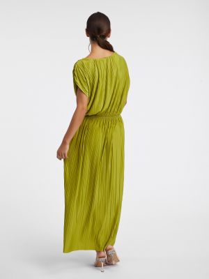 Plisované dlouhé šaty Orsay zelené