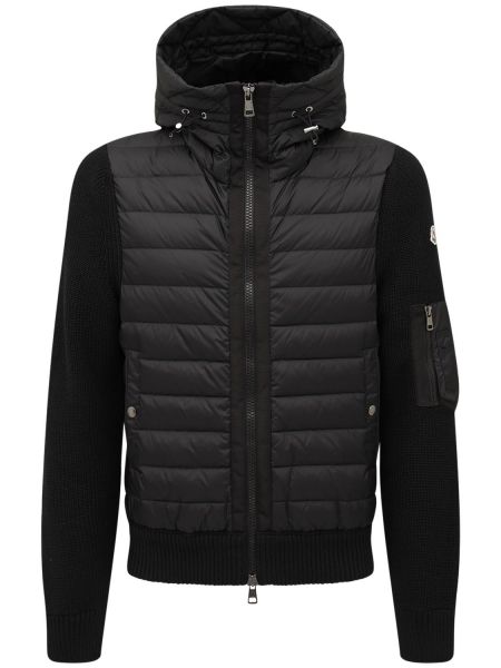 Uld quiltet jakke Moncler sort