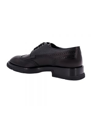 Zapatos brogues con cordones de cuero Alexander Mcqueen negro