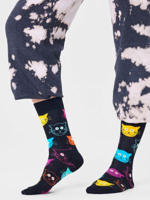 Dzianinowe skarpety Happy Socks czarne