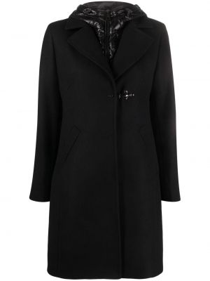 Палто с качулка Fay черно