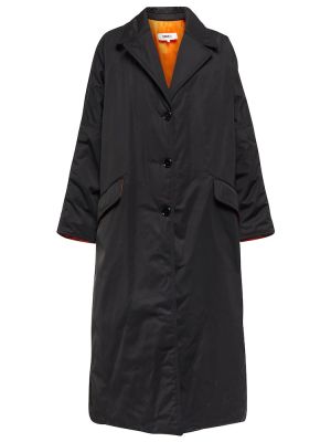 Klasický bavlněný dlouhý kabát Mm6 Maison Margiela - černá