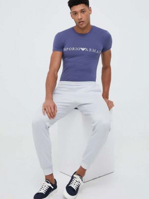 Majica s printom kratki rukavi Emporio Armani Underwear plava